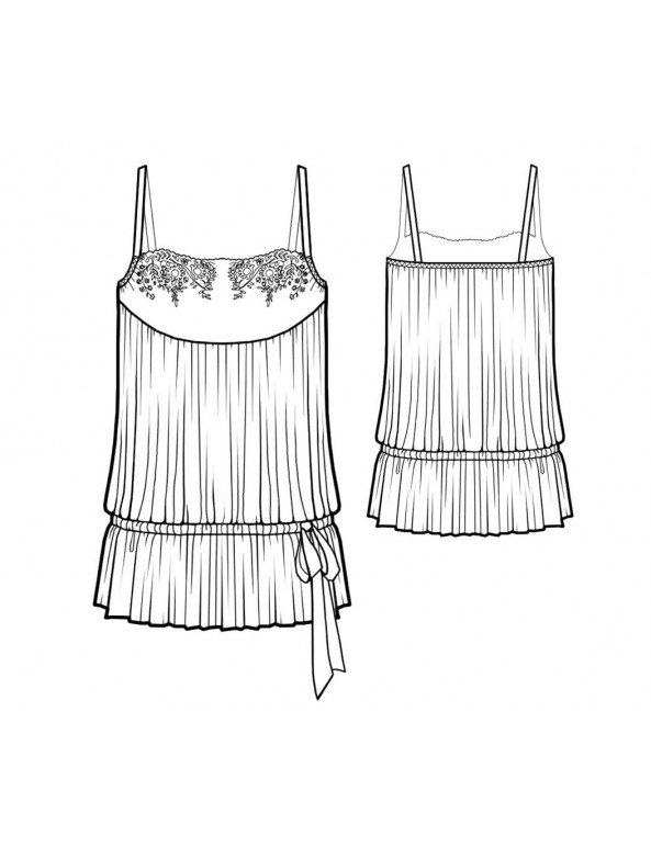 Fashion Designer Sewing Patterns - Blouson Style Lace Trimmed Camisole