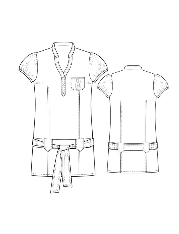 Fashion Designer Sewing Patterns - Dropped-Waist Shirt Dress