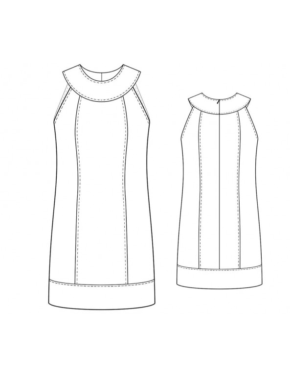 Fashion Designer Sewing Patterns - Collar-Neck Princess Shift