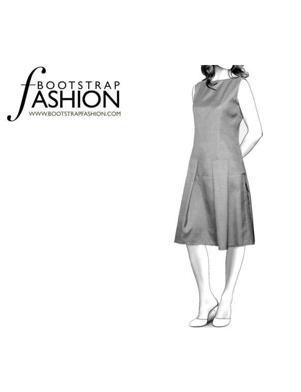 Fashion Designer Sewing Patterns - Sleeveless Round-Neck Princess Dress