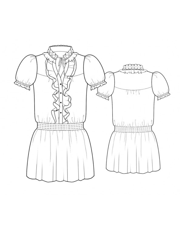 Fashion Designer Sewing Patterns - Short Ruffle-Front Dress