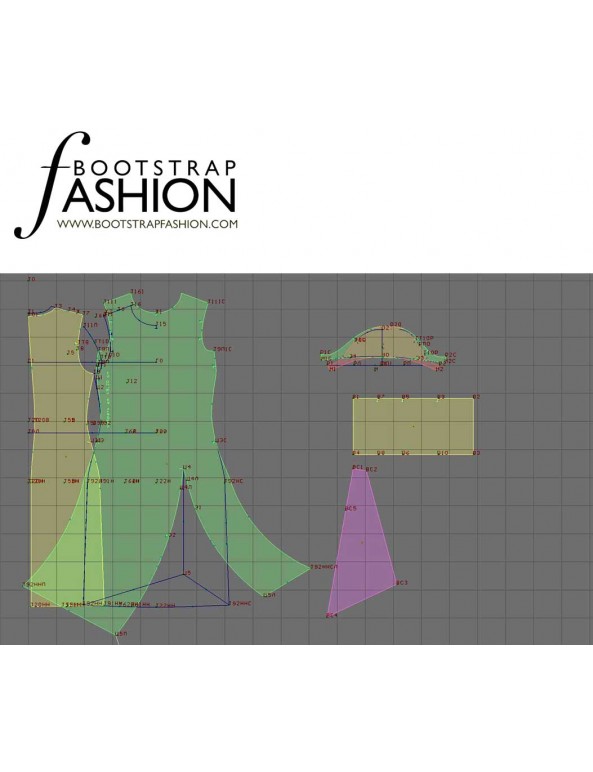 Fashion Designer Sewing Patterns - Draped Asymmetrical Turtleneck Knit Dress
