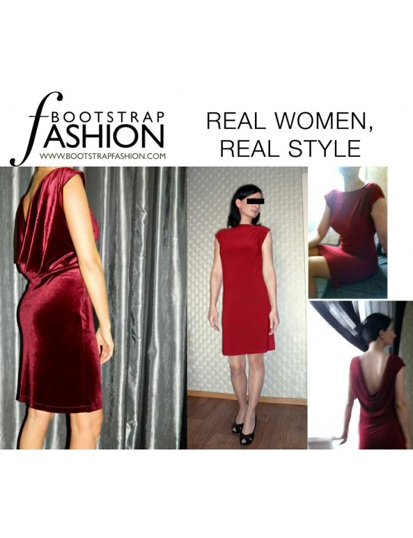 Fashion Designer Sewing Patterns - Low Back Cowl Knit Dress