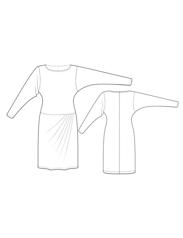 Fashion Designer Sewing Patterns - Dropped-Waist Dress with Dropped Armhole Sleeves