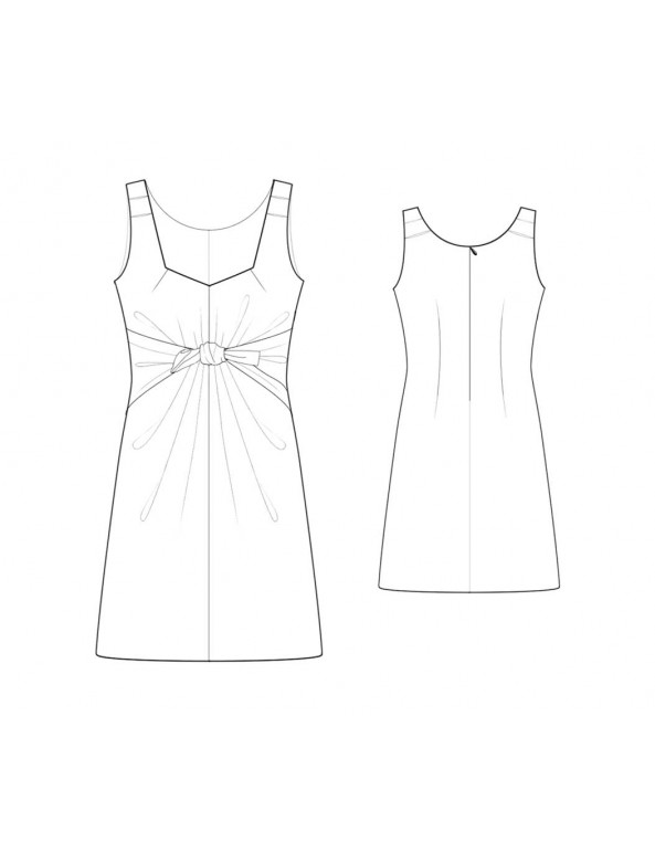 Fashion Designer Sewing Patterns - Adjustable Tie Sweetheart-Neck Shift