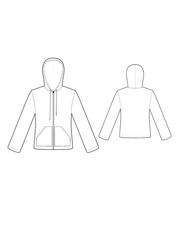 Fashion Designer Sewing Patterns - Zipper Front Knit Hoodie