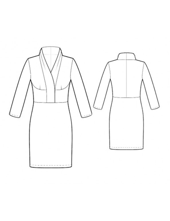Fashion Designer Sewing Patterns - Fitted Dress with Draped Collar
