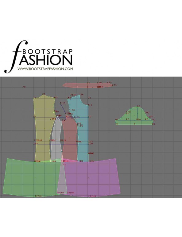 Fashion Designer Sewing Patterns - Short-Sleeved Zipper Dress