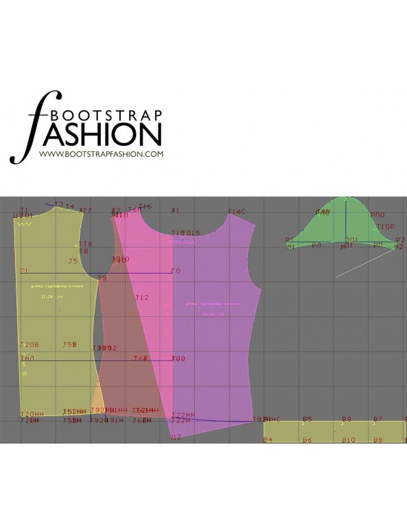 Fashion Designer Sewing Patterns - Round-Neck Blouse with Asymmetrical Drape