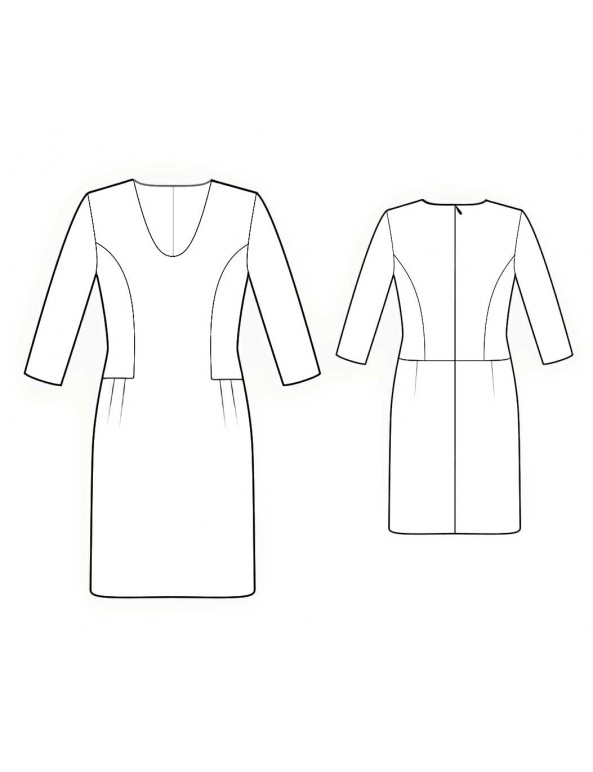 Fashion Designer Sewing Patterns - Scoop-Neck, Drop-Waist Dress