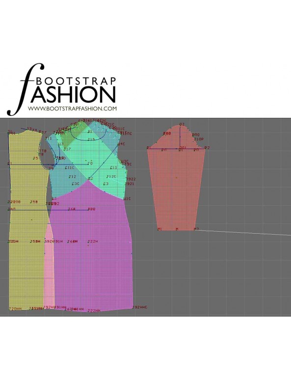 Fashion Designer Sewing Patterns - Cross Over Draped Bodice Dress