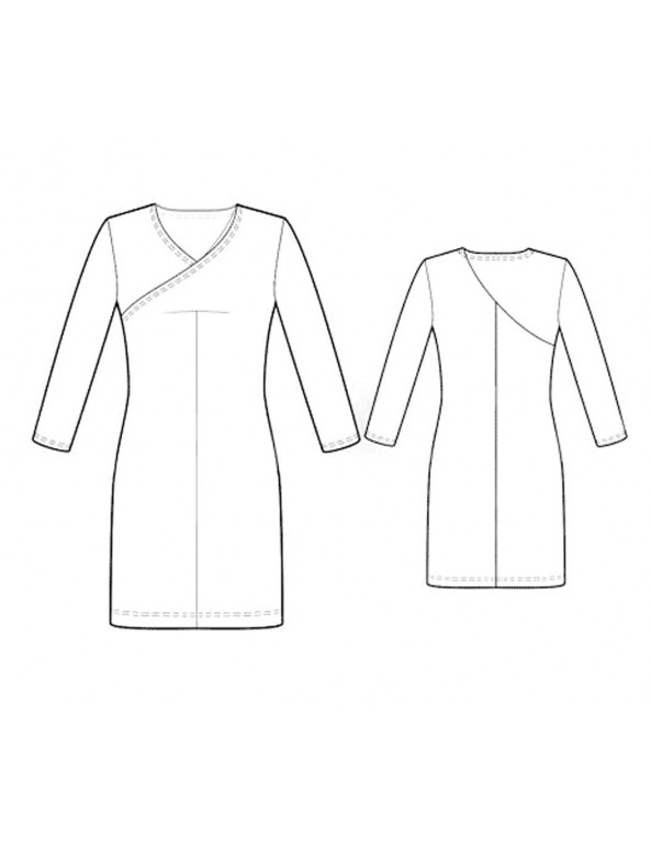 Fashion Designer Sewing Patterns - Faux Wrap Knit Dress