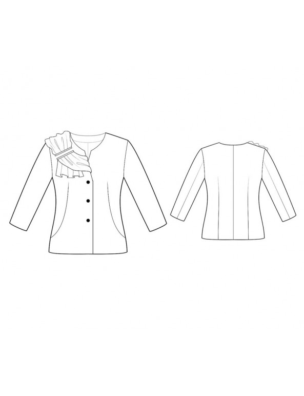 Fashion Designer Sewing Patterns - Jacket with Shoulder Ruffle