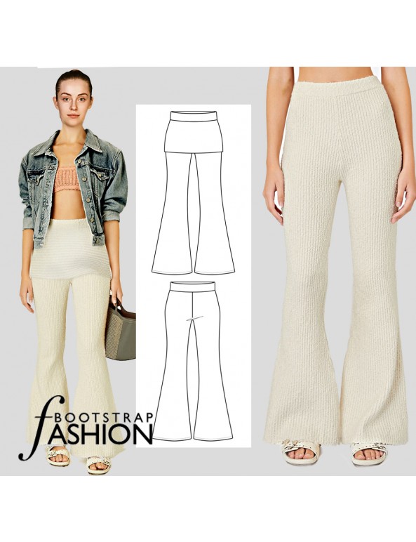 Pull-On Bell Pants Sewing Pattern Online. Custom Fit. Illustrated ...