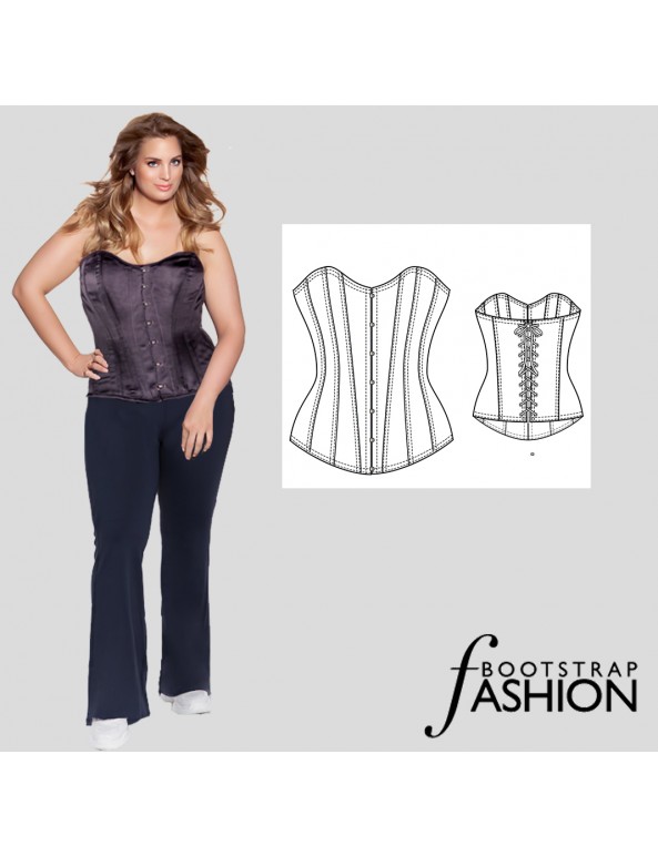 Corset style top sewing pattern. Custom Fit. Sewing Instructions