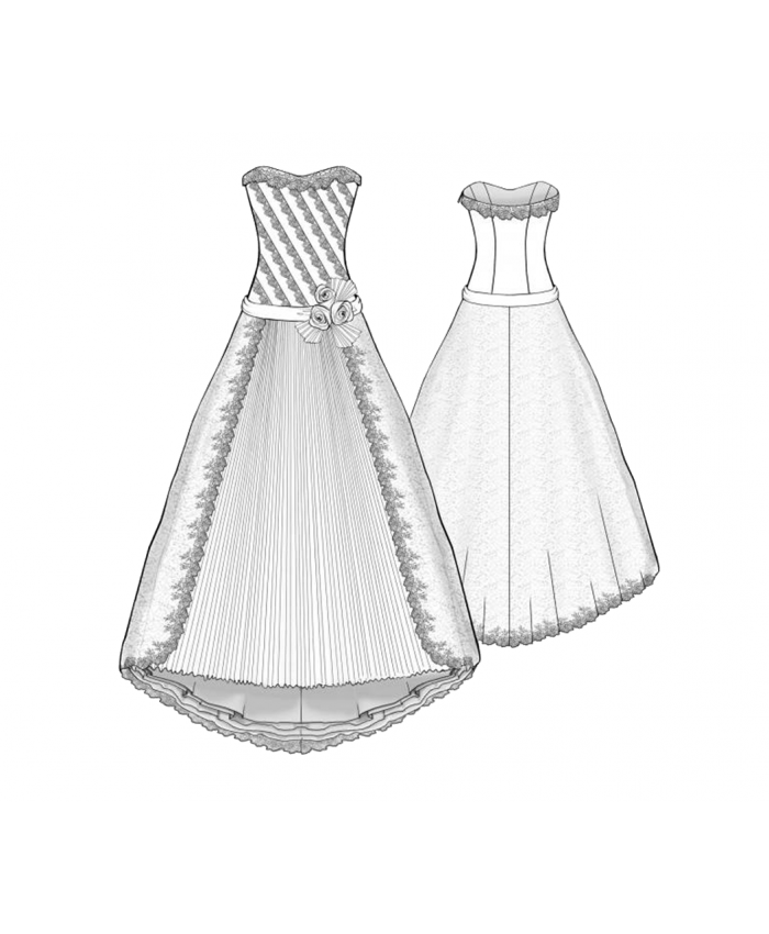 simple a line wedding dresses MACIE / A Line Wedding Dress with Illusion Plunge Neckline