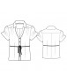 Fashion Designer Sewing Patterns - Short-Sleeved Button-Down Blouse with Tie