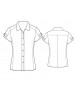 Fashion Designer Sewing Patterns - Short-Sleeved Button-Down Tailored Blouse