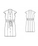 Fashion Designer Sewing Patterns -Buttonfront V-Neck Shirt Dress With Wide Belt