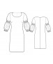 Fashion Designer Sewing Patterns - Round Deep Neck Dress With Deatiled Sleeves
