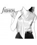 Fashion Designer Sewing Patterns - Capped-Sleeved Tie-Neck Blouse