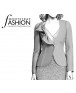 Fashion Designer Sewing Patterns - No-Lapel One-Button Jacket with Ruffle