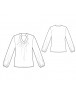 Fashion Designer Sewing Patterns - Long-Sleeved Blouse with Keyhole Neckline