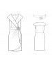 Fashion Designer Sewing Patterns - Wide Neck Shawl Collar Draped Skirt Dress