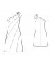 Fashion Designer Sewing Patterns - One Shoulder Color/Print Blocked Dress