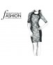 Fashion Designer Sewing Patterns - Raglan Sleeves Print/Color Block Knit Dress