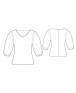 Fashion Designer Sewing Patterns - V-Neck Blouse with Puffy Sleeves