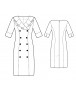 Fashion Designer Sewing Patterns - Pleated Collar Double- Breasted Coat Dress