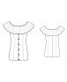 Fashion Designer Sewing Patterns - Button Front Carmen Blouse With Wide Ruffle