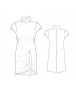 Fashion Designer Sewing Patterns - Draped Asymmetrical Turtleneck Knit Dress