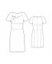 Fashion Designer Sewing Patterns - Short-Sleeved Dress with Asymmetrical Neckline