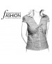 Fashion Designer Sewing Patterns - V-Neck, Ruffle-Front Blouse with Tie