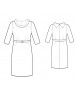 Fashion Designer Sewing Patterns - Belted Portrait Stand Collar Dress